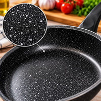 Set de oale Hot Chef cu înveliș marmorat și capace de sticlă, 7 piese